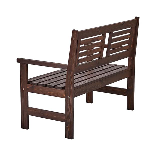 Скамья деревянная для сада и дачи, для 2-х человек Хольмен тёмно-коричневая ОПТ фото 8