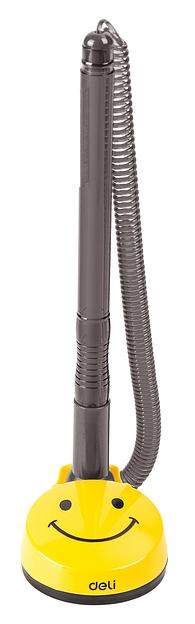 Ручка шариковая Deli EQ50-BK авт. на подставке 0.7мм резин. манжета черный/прозрачный черные чернила (1шт) фото 1