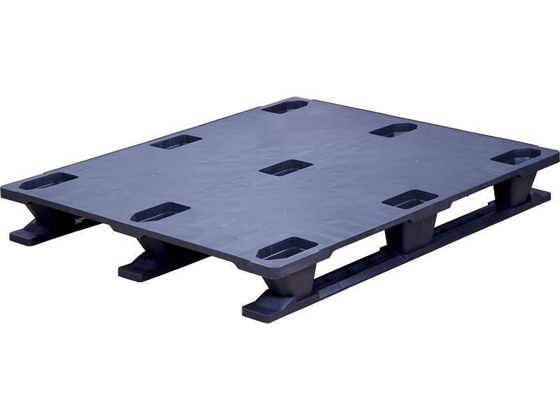 Паллет 1200х1000х140 мм (сплошной на 3-х полозьях )  черный фото 1