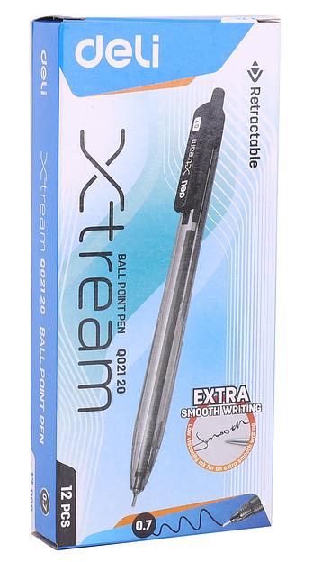 Ручка шариковая Deli EQ02120 авт. 0.7мм черный черные чернила фото 4