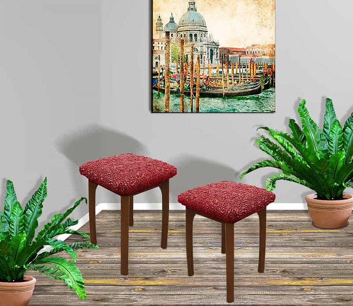 Чехол на табурет Чехлы&Пледы «Виктория» терракотовый (2 шт) ОПТ фото 6