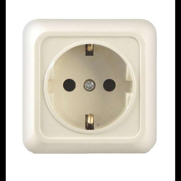 Розетка 1-м ОП Олимп 16А IP20 с заземл. сл. кость UNIVersal Б-О0028 фото 1