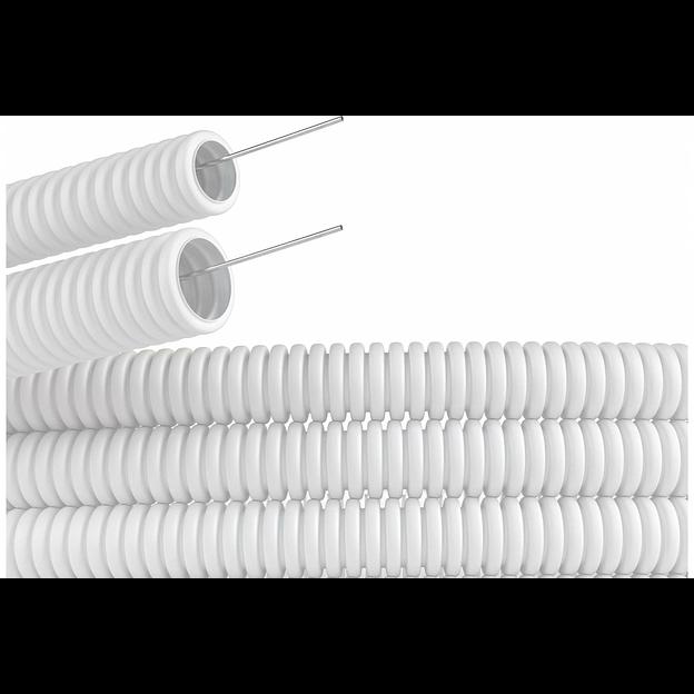 Dkc 81820 Труба ПЛЛ гибкая гофр. не содержит галогенов д.20 м м, ПВ-0, с протяжкой,100 м, цвет белый фото 1