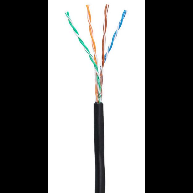 Кабель NETLAN U/UTP 4 пары, Кат.5e (Класс D), 100МГц, одножильный, BC (чистая медь), внешний, PE до -40C, черный, 305м фото 1