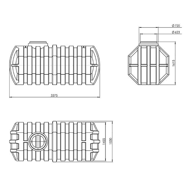 Подземный накопитель 5 м³ низкий фото 2