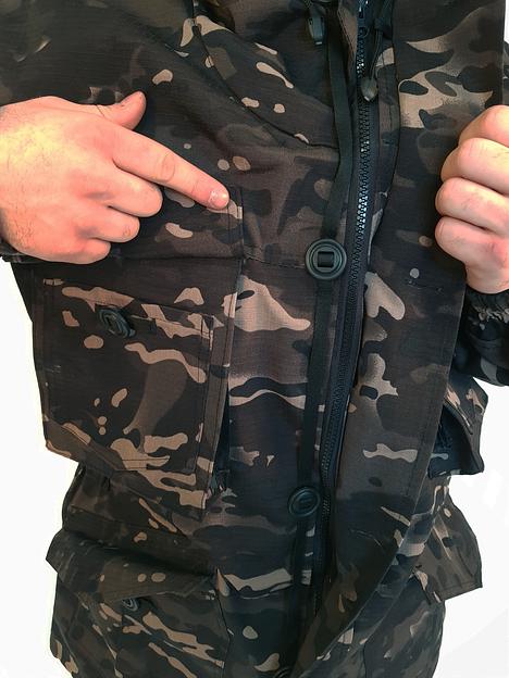 Костюм мужской Горка 8 Рэмбо, рип-стоп, Ч Мультикам С, осень (флис), опт фото 2