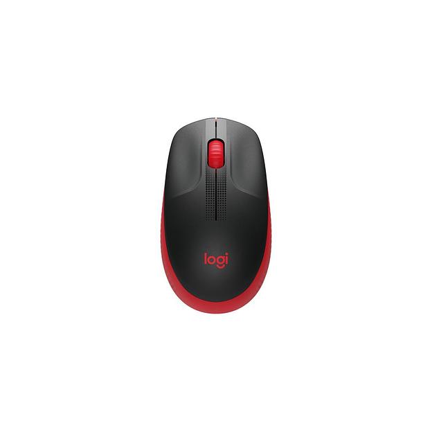 Мышь беспроводная Logitech M190, радио, оптическая, USB, 1000dpi, черный и красный [910-005908] фото 1
