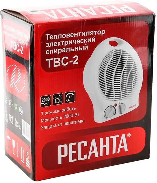 Тепловентилятор Ресанта ТВС-2 2000Вт белый фото 6
