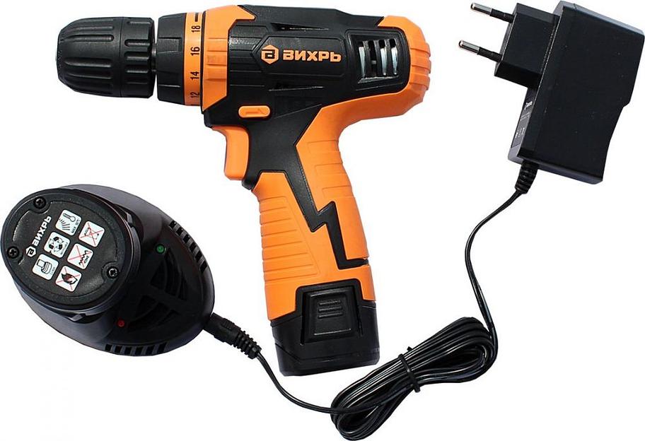 Дрель-шуруповерт Вихрь ДА-12Л-2К аккум. патрон:быстрозажимной (кейс в комплекте) фото 2