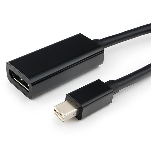 Cablexpert Переходник miniDisplayPort - DisplayPort, 20M/20F, длина 16см, черный (A-mDPM-DPF-001) фото 1