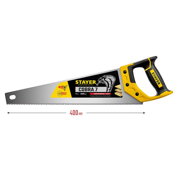 STAYER Cobra 7, 400 мм, универсальная ножовка, Professional (1510-40) фото 4