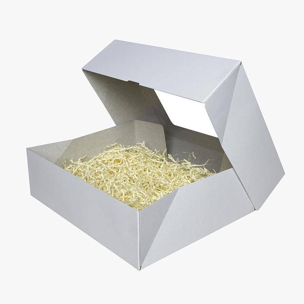 Коробка для торта складная мел. картон с окном 27х22х8 см фото 1