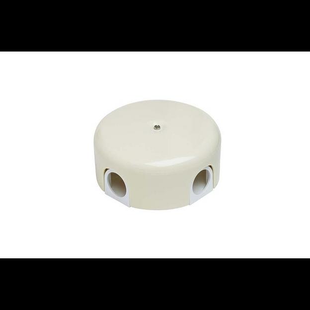 Коробка распределительная d78мм ЛИЗЕТТА (в компл. 4 кабельных ввода) ABS-пластик сл. кость Bironi B1 фото 1