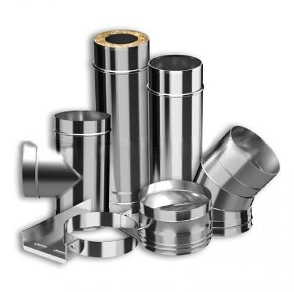 Комплект дымохода модульный прямой 210х150, Оц 0,5+Aisi 304 0,5 ОПТ фото 1