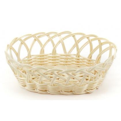 Корзина для хлеба овальная 21,5*14*8 см. бежевая п/п /1/144/ фото 1