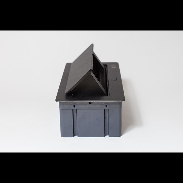 Люк на 3 поста (45х45), металл, черный с пластиковой коробкой, IP40 фото 1