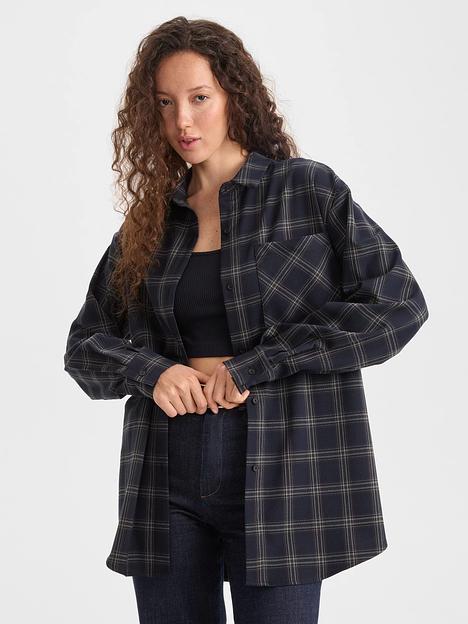 Рубашка в клетку из плотной ткани, синий, опт фото 2