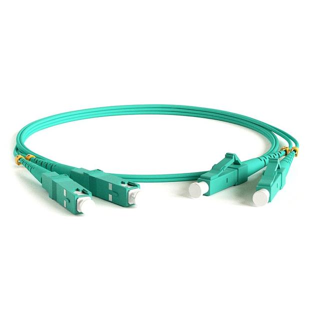 Hyperline FC-D2-503-LC/PR-SC/PR-H-1M-LSZH-AQ Патч-корд волоконно-оптический (шнур) MM 50/125(OM3), LC-SC, duplex, 10G, LSZH, 1 м Hyperline FC-D2-503-LC/PR-SC/PR-H-1M-LSZH-AQ фото 1