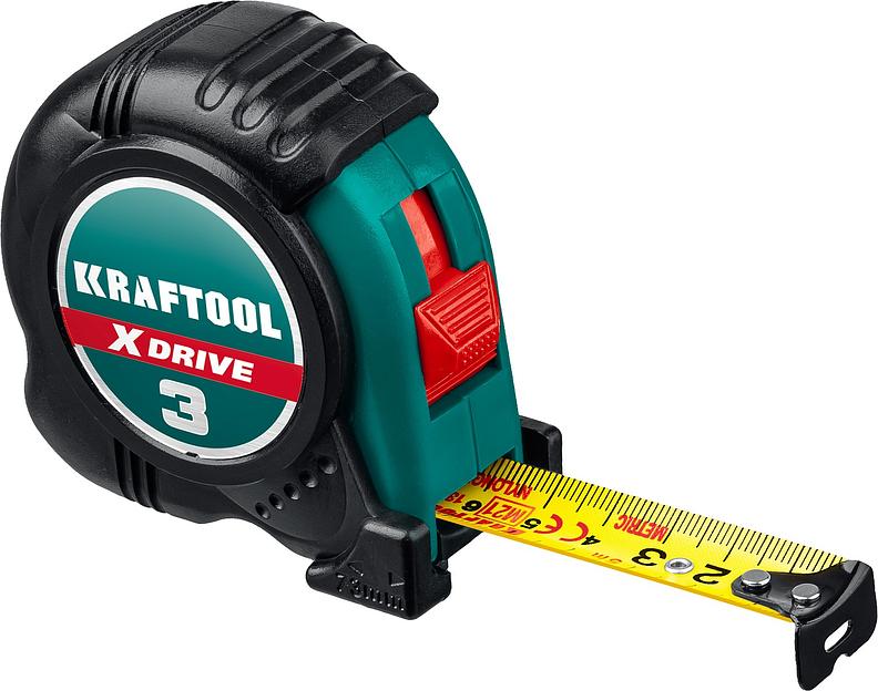 KRAFTOOL X-Drive, 3 м х 19 мм, рулетка (34122-03-19) фото 1