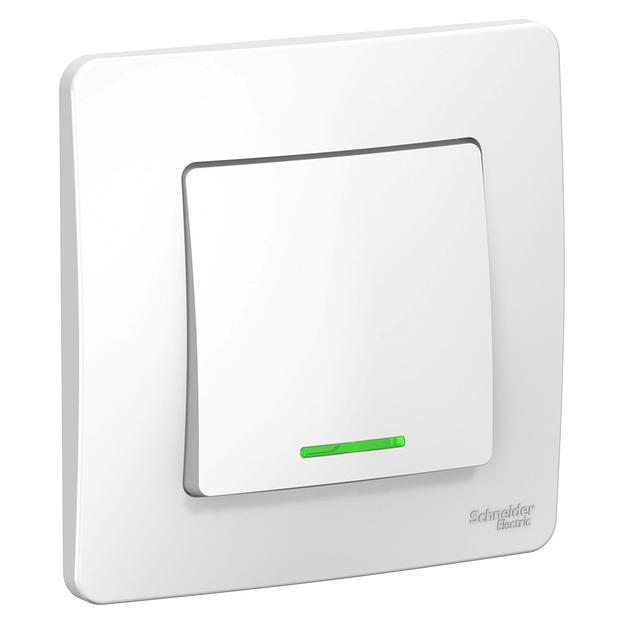 Systeme electric BLNVS010111 BLANCA С/У 1-клавишный ВЫКЛЮЧАТЕЛЬ ( c х.1) с подсветкой, 10А, 250B, БЕЛЫЙ фото 2
