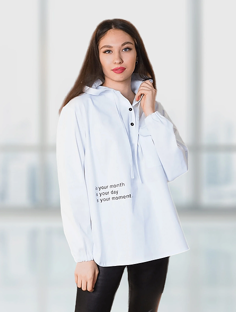 Рубашка женская Verenika «Твой день» белая 48-50 ОПТ фото 1