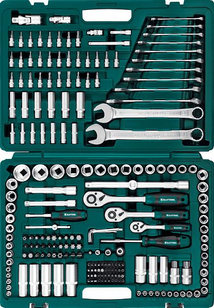 KRAFTOOL X Drive, 216 предм., (1/2″+3/8″+1/4″), универсальный набор инструмента (27888-H216) фото 1