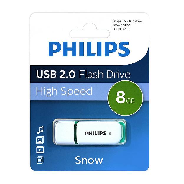 Флеш накопитель 8GB PHILIPS SNOW2.0 8GB, USB 2.0 фото 1