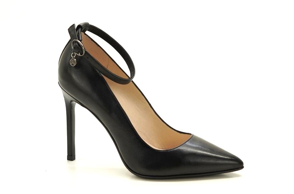 Туфли женские, чёрные, натуральная кожа, каблук 10,5 см фото 1