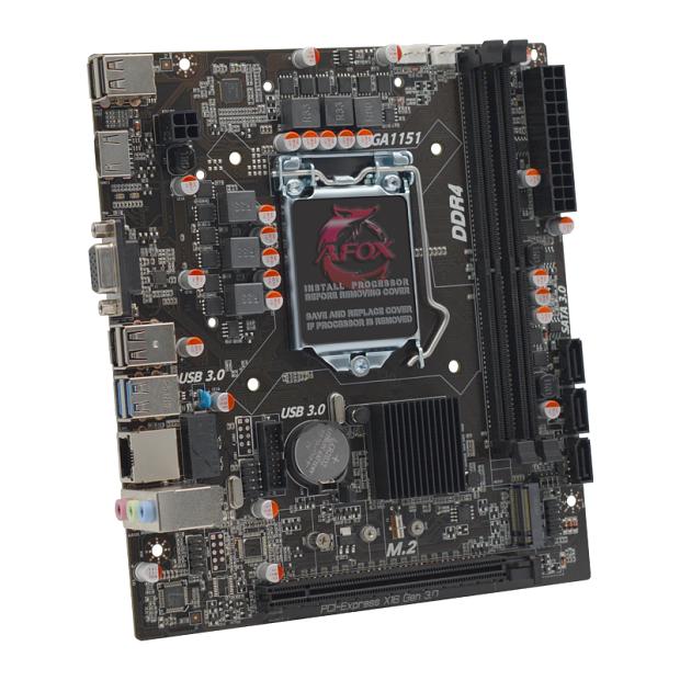 Материнская плата AFOX IH310C-MA6, Socket1151, mATX, Retail, 2xDDR4, PCIe3.0, 1xM.2, 100LAN, 6xUSB2, 4xUSB3, CPU TDP 95Вт, VGA, HDMI фото 2
