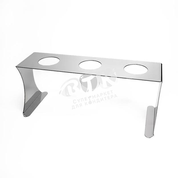 Подставка для рожков 3 ячейки 50 мм нержавеющая сталь фото 4