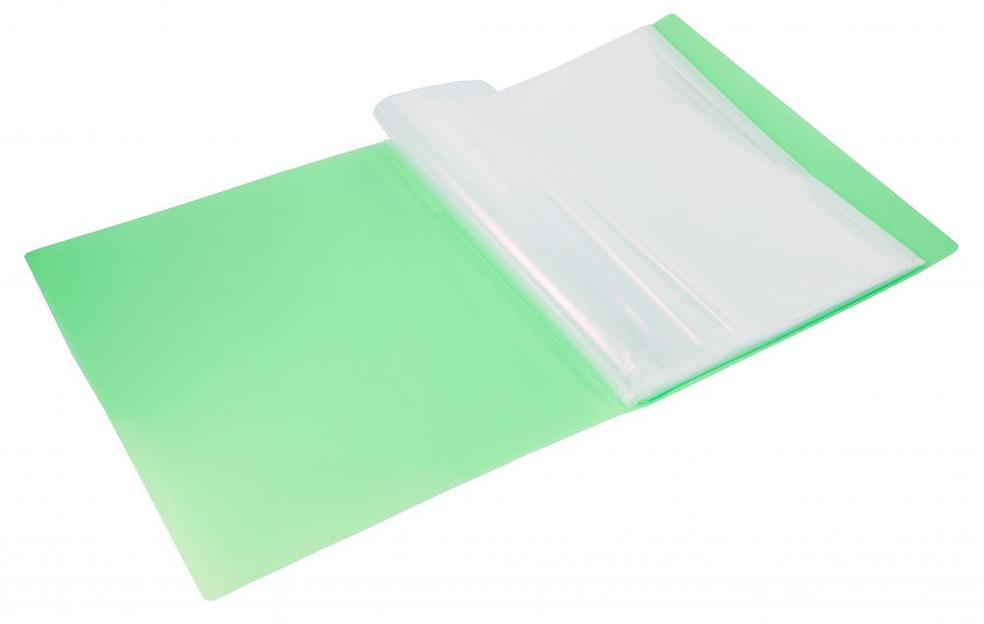 Папка с 20 прозр.вклад. Бюрократ Gems GEM20GRN A4 пластик 0.7мм торц.карм с бум. встав зеленый турмалин фото 2