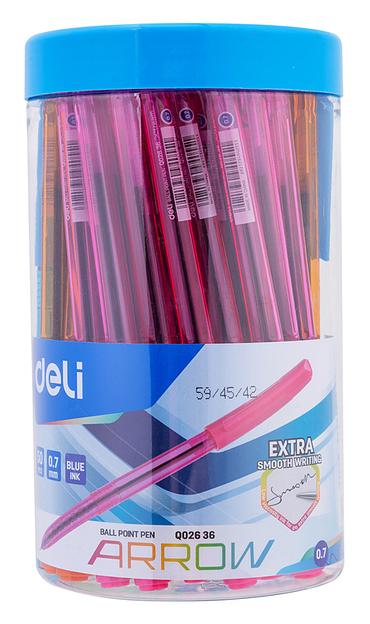Ручка шариковая Deli EQ02636-1 Arrow 0.7мм прозрачный ассорти синие чернила (1шт) фото 10