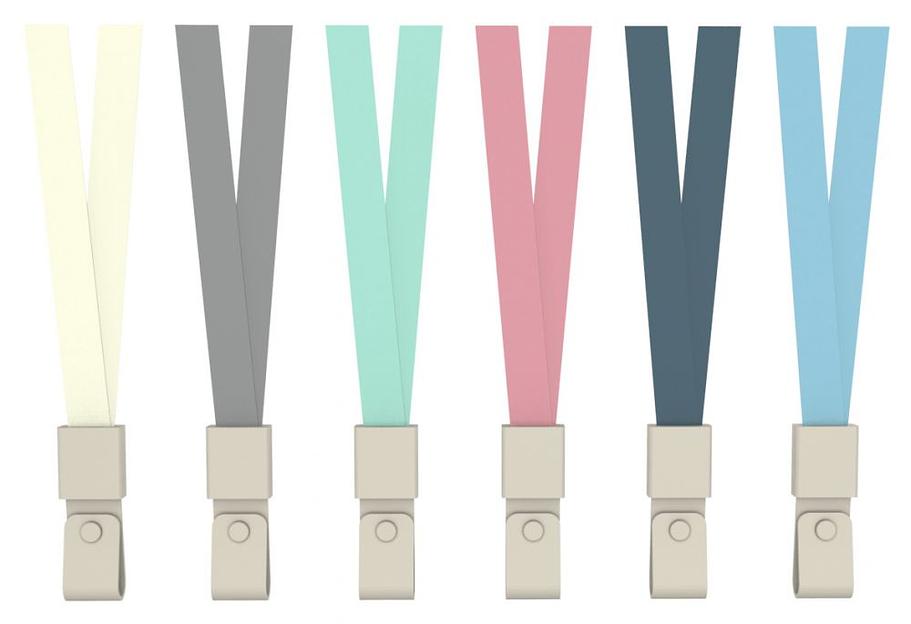 Шнур для пропуска Deli 8352l-blue 45х1см нейлон голубой (упак.:12шт) пластиковый пакет фото 1