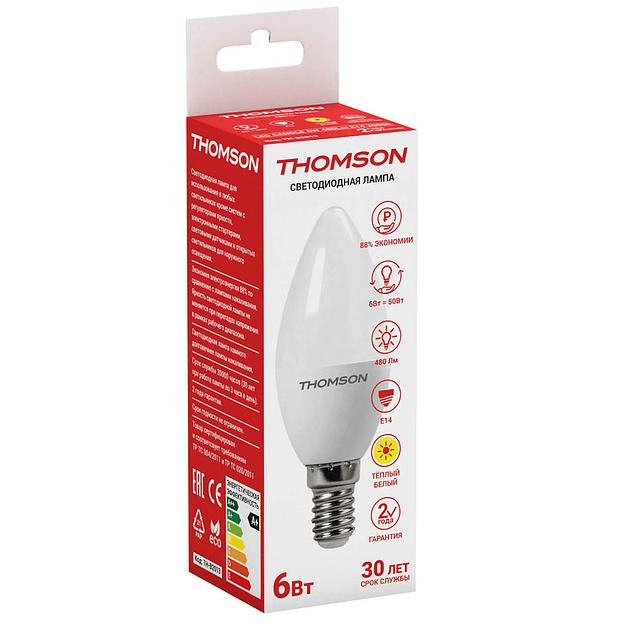 THOMSON LED CANDLE 6W 480Lm E14 3000K TH-B2013 фото 1