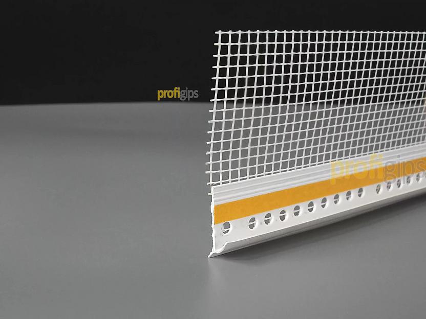 Цокольный закрывающий профиль ПВХ с сеткой ProfiGips 2,5 м ОПТ фото 1