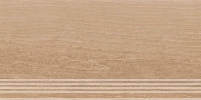 Ступень Kerama Marazzi Слим Вуд беж темный обрезной фото 1