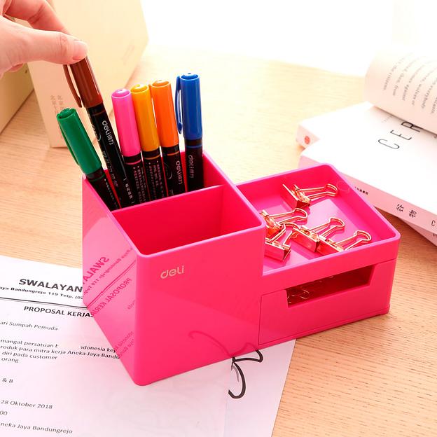 Органайзер настольный Deli EZ25140 Rio 4отд. 175x90x92мм розовый пластик фото 7