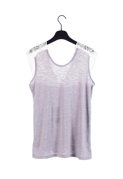 Топ-майка Crystal Travel «Scollo a v pizzo grigio» ОПТ фото 1