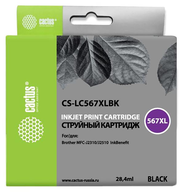 Картридж струйный Cactus CS-LC567XLBK черный (28.4мл) для Brother MFC-J2510 фото 1