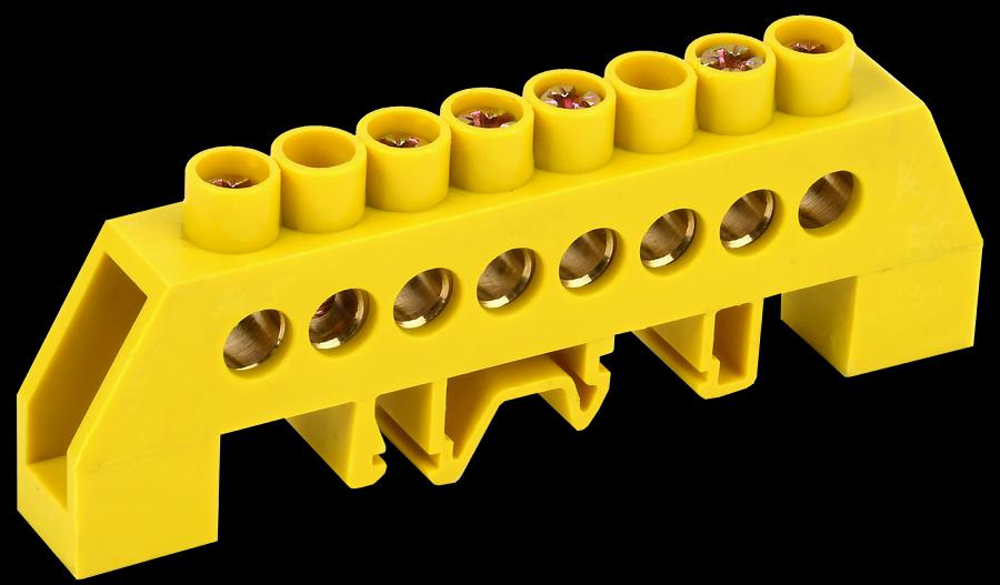 Шина PE земля комбинированный DIN-изолятор типа Стойка ШНИ-8х12-8-КС-Ж (YNN10-812-8DP-K05) фото 1