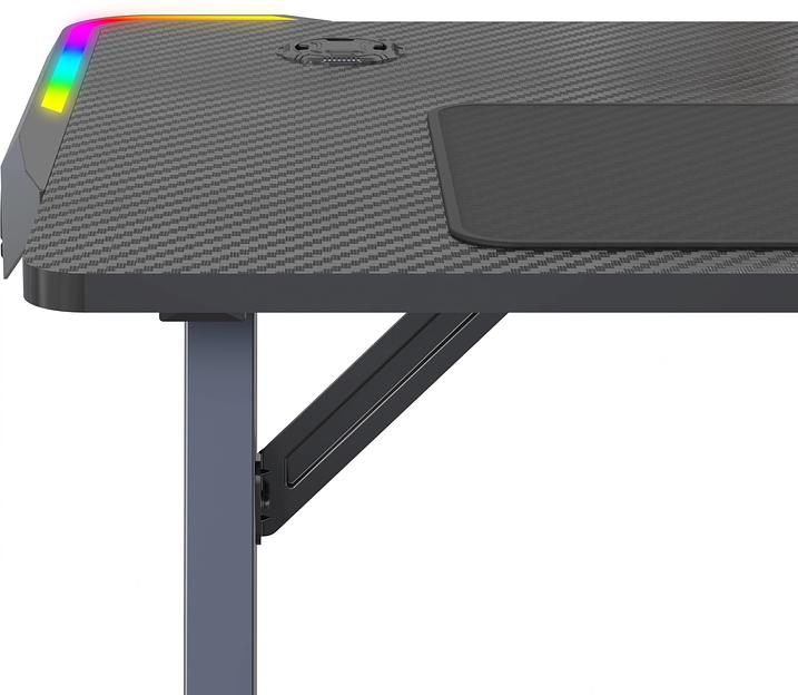 Стол игровой Cactus CS-GTZ-BK-RGB столешница ДСП черный каркас черный фото 5