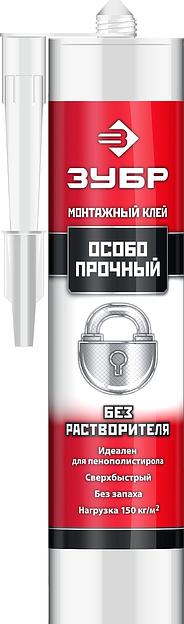 ЗУБР 300 мл, без растворителей белый, особопрочный монтажный клей (41338) фото 1