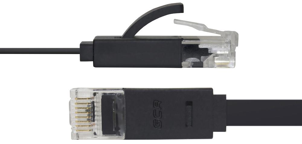 GCR Патч-корд 3.0m, кат.6, PROF, плоский,прямой, UTP, медь, черный, 30 AWG, ethernet high speed 10 Гбит/с, RJ45, T568B (GCR-LNC616-3.0m) фото 6