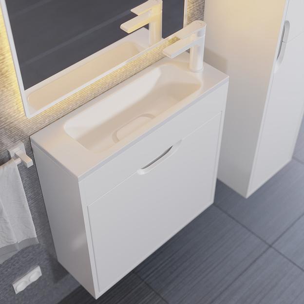 Тумба под раковину для ванной Uperwood Modul 60 см, подвесная, матовая, белая  фото 2