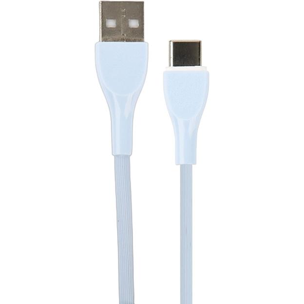 PERFEO Кабель USB A вилка - C вилка, 2.4A, голубой, силикон, длина 1 м., ULTRA SOFT (U4712) фото 1