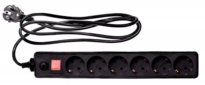 Сетевой фильтр Buro 600SH-16-1.8-B 1.8м (6 розеток) черный (коробка) фото 2