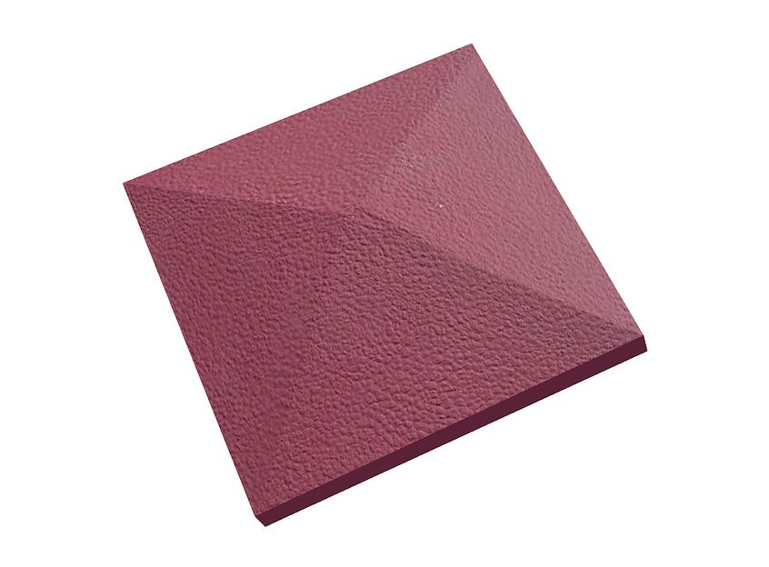 Бетонный козырек четырехскатный «Шагрень» для заборов 390х390х65 мм ОПТ фото 1