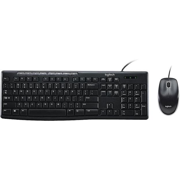 Комплект Logitech Desktop MK200 цвет черный, клавиатура 112 клавиш (8 мультимедиа), USB 1.8м, мышь 1000dpi, USB 1.8м, RTL фото 1