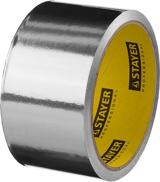 STAYER ProTape, 50 мм, 10 м, до 120 °С, самоклеящаяся алюминиевая лента, Professional (12268-50-10) фото 1