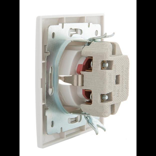 Розетка 1-м СП Mira 16А IP20 с заземл. защ. шторки с бел. вставкой керамика бел. LEZARD 701-0202-124 фото 5